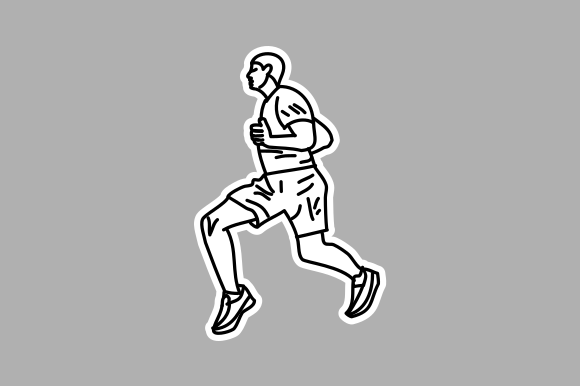 And-Drawn Running Athlete: A Graphic Design Asset for Creative Projects