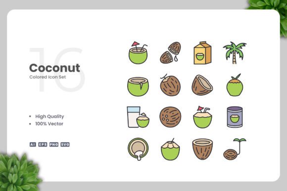 Coconut Color Icons: Graphics and Icons for Digital Sellers