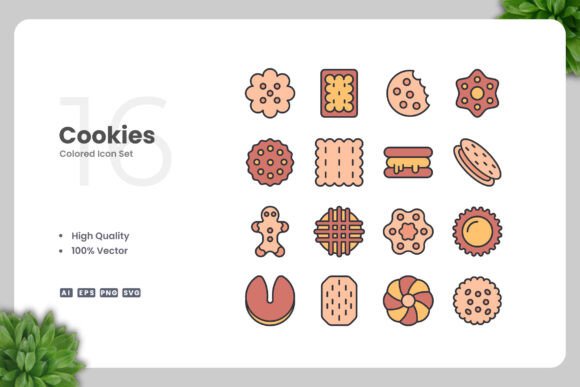 Cookies Color Icons: Graphics and Icons for Creative Design