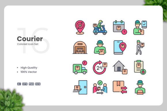 Courier Color Icons: Graphics for Real Business