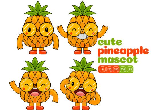Cute Pineapple Mascot Vector Pack 01: Graphics and Illustrations for Creative Projects