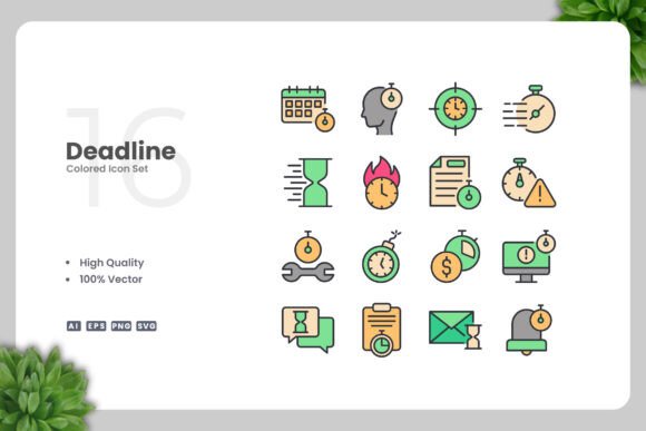 Deadline Color Icons: Graphics & Icons for Modern Design