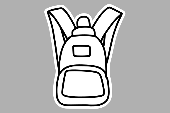 Detailed Adventure Backpack Drawing: Graphics and Illustrations