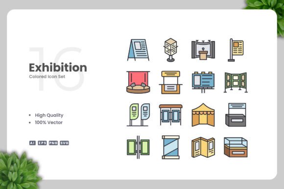 Exhibition Color Icons: Graphics and Icons for Modern Design