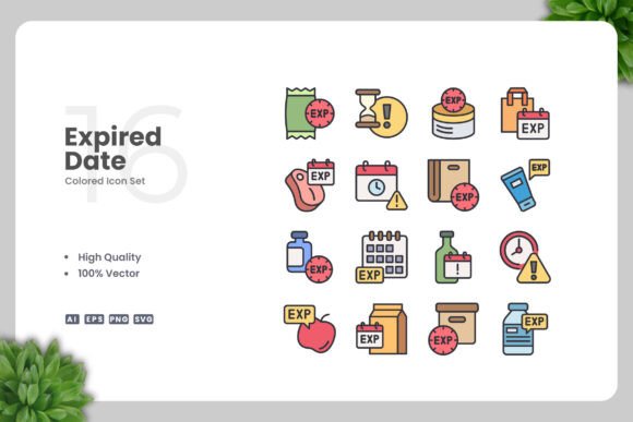 Expired Date Color Icons