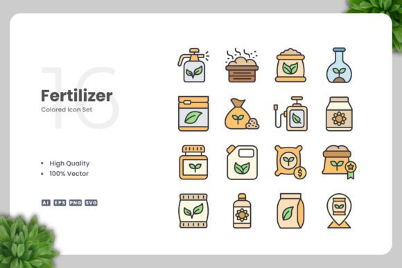 Fertilizer Color Icons: Graphics and Icons for Real Publishing