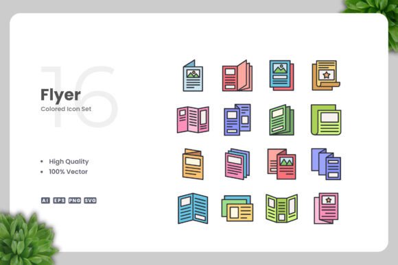 Flyer Color Icons: Graphics and Icons for Digital Sellers