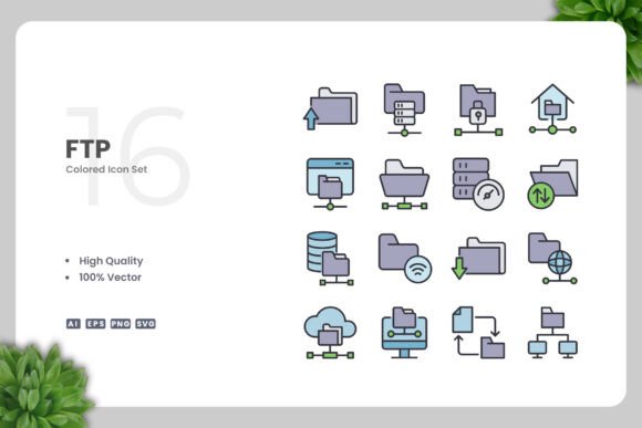 FTP Color Icons: Graphics for Digital Sellers
