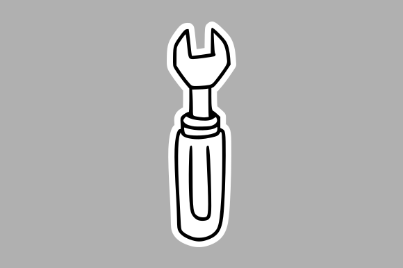Hand-Drawn Wrench: Graphic Design Asset for Creative Projects