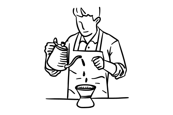 Handcrafted Pour Over Coffee Brewing Graphics