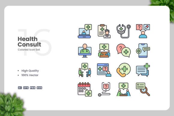 Health Consult Colored Icons