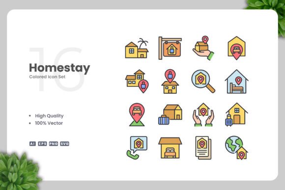 Homestay Colored Icons Review