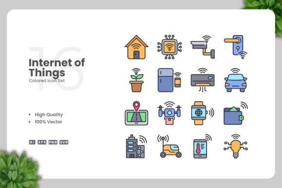 Internet of Things Colored Icons