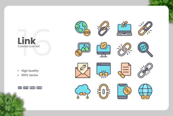 Link Colored Icon: Graphics and Icons for Local Business