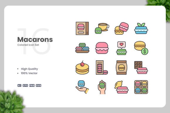 Macarons Colored Icon: Graphics and Icons for Creative Design