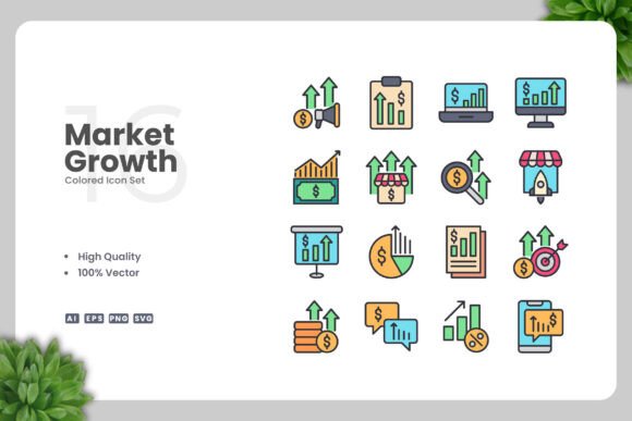 Market Growth Colored Icons