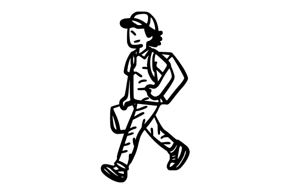 Package Courier Running Doodle Graphics
