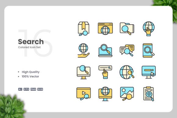 Search Color Icons: Graphics for Real Business Use