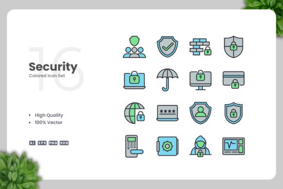 Security Color Icons for Graphics and Icons